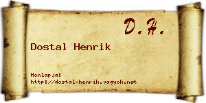 Dostal Henrik névjegykártya
